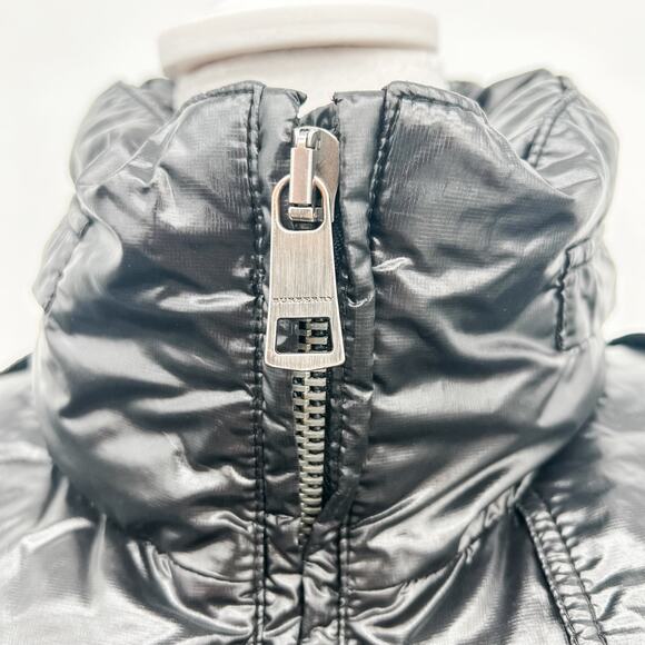 Burberry Coat Brit Black Winter Down Ladies Jacket Sports Check Puffer Belted M - Picture 12 of 13